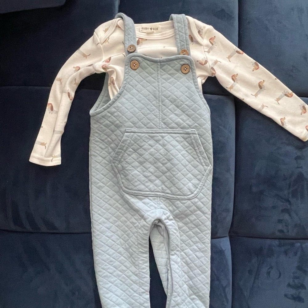 Quilted Blue Overalls for Kids